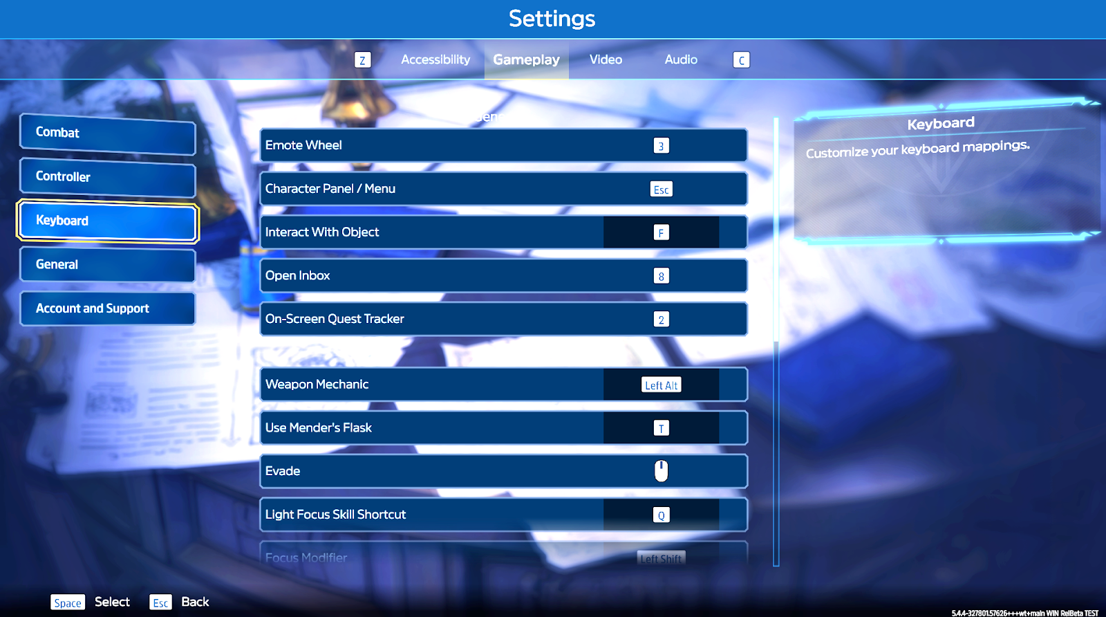 An overview of the keyboard settings page